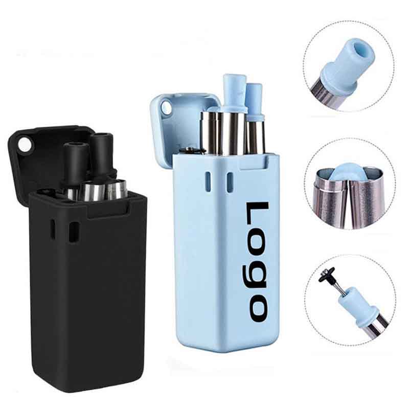 Foldable Steel Straw w/ Silica Tip