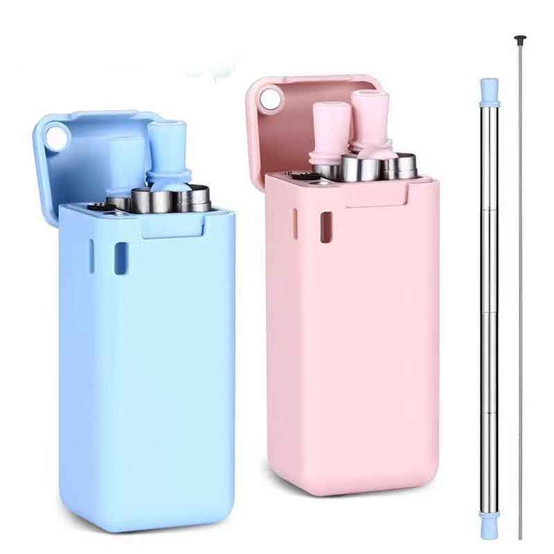 Foldable Steel Straw w/ Silica Tip