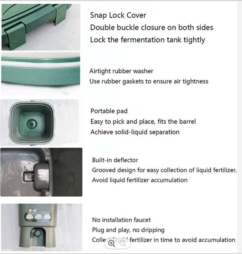15L Indoor Composting Bin for Waste Storage