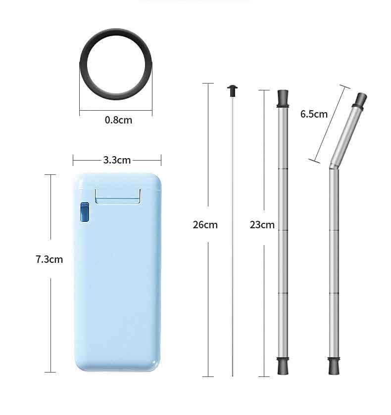 Foldable Steel Straw w/ Silica Tip